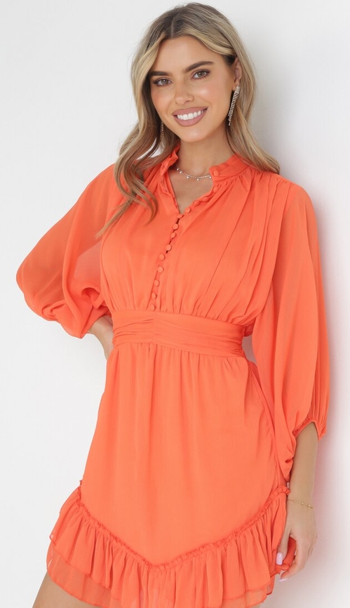 Pomarańczowa sukienka born2be mini