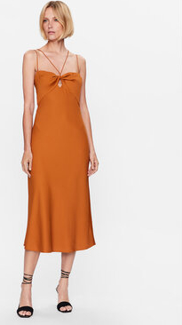 Pomarańczowa sukienka Calvin Klein midi