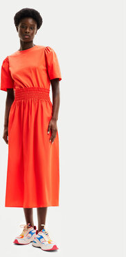 Pomarańczowa sukienka Desigual z krótkim rękawem