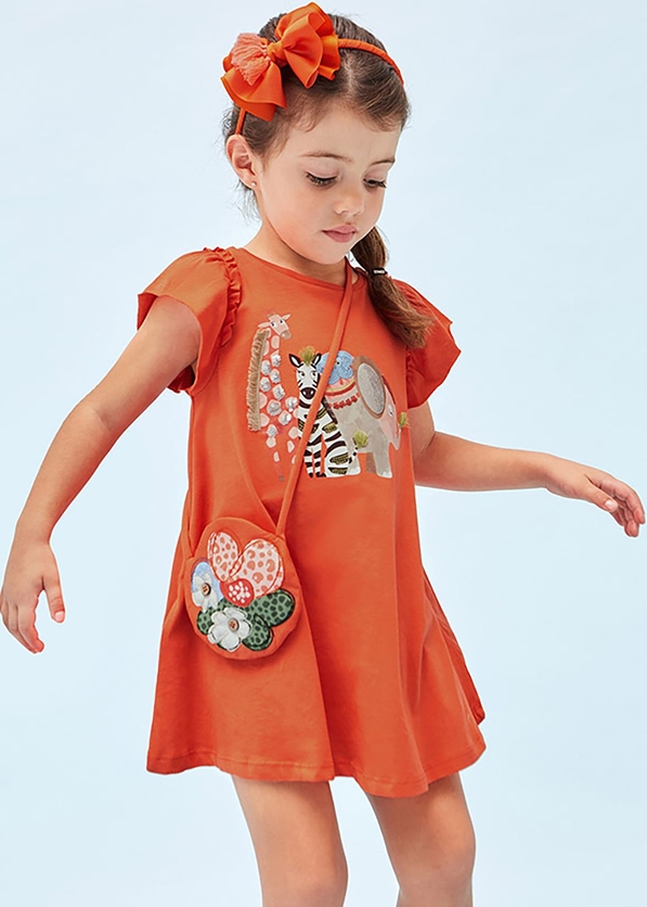 Pomarańczowa sukienka dziewczęca Mayoral