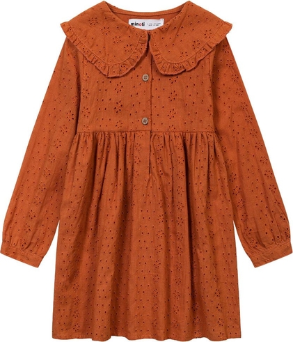 Pomarańczowa sukienka dziewczęca Minoti z tkaniny