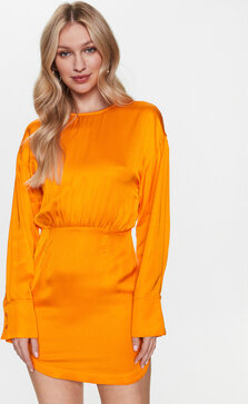 Pomarańczowa sukienka EDITED mini z okrągłym dekoltem