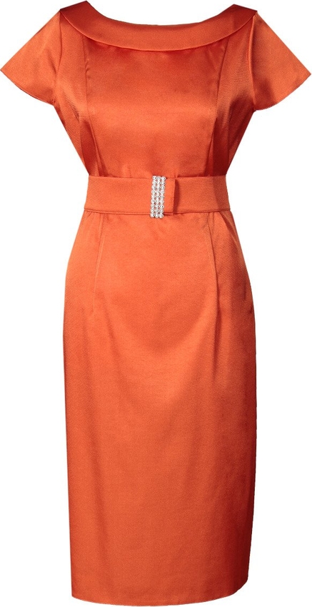 Pomarańczowa sukienka Fokus midi