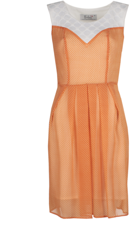 Pomarańczowa sukienka Fokus z okrągłym dekoltem mini w stylu casual