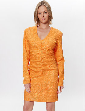 Pomarańczowa sukienka Gestuz z dekoltem w kształcie litery v w stylu casual