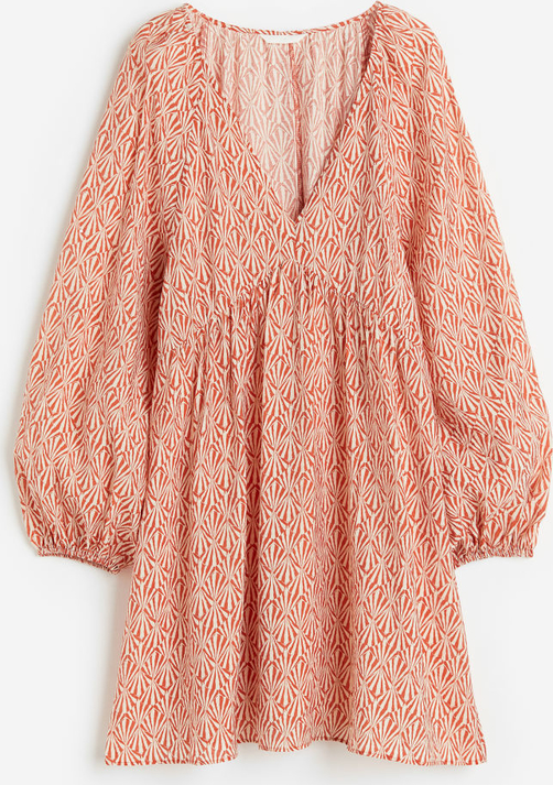Pomarańczowa sukienka H & M z tkaniny mini w stylu casual