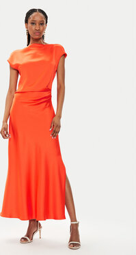 Pomarańczowa sukienka Imperial z krótkim rękawem maxi