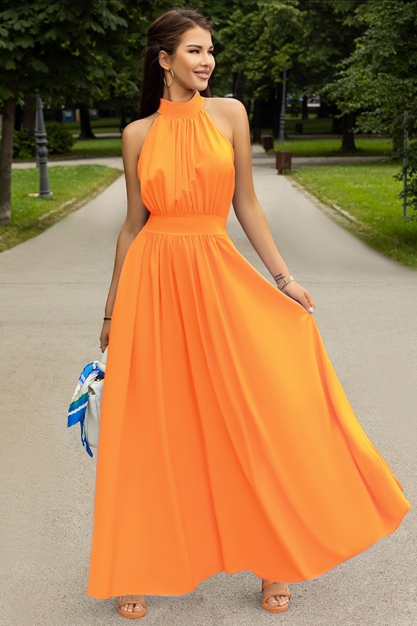 Pomarańczowa sukienka IVET bez rękawów