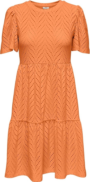 Pomarańczowa sukienka JDY mini z krótkim rękawem w stylu casual