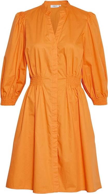 Pomarańczowa sukienka Moss Copenhagen z długim rękawem z dekoltem w kształcie litery v w stylu casual