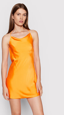 Pomarańczowa sukienka Only z okrągłym dekoltem w stylu casual