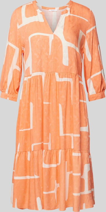Pomarańczowa sukienka Opus z dekoltem w kształcie litery v w stylu casual rozkloszowana