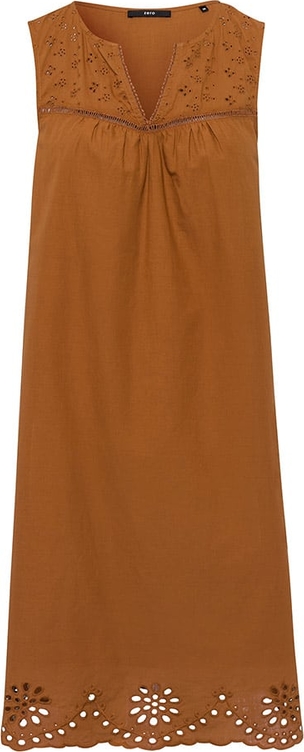 Pomarańczowa sukienka Zero bez rękawów z bawełny prosta