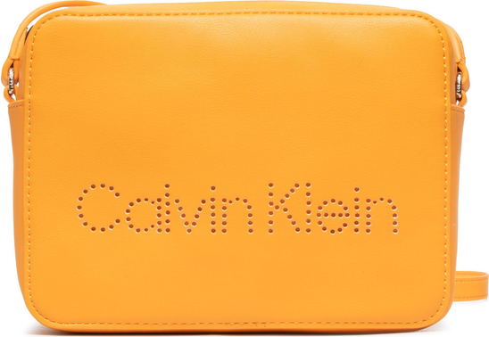 Pomarańczowa torebka Calvin Klein matowa na ramię średnia