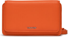 Pomarańczowa torebka Calvin Klein w młodzieżowym stylu średnia matowa