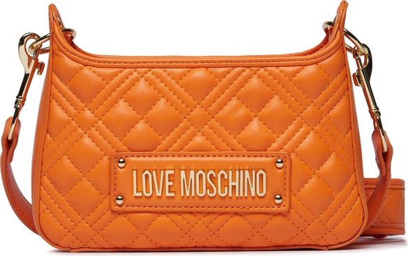 Pomarańczowa torebka Love Moschino na ramię matowa w młodzieżowym stylu