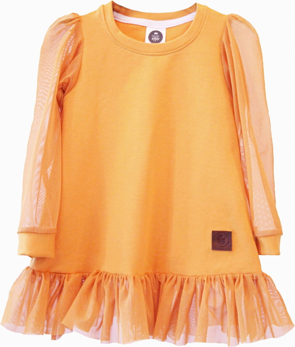 Pomarańczowa tunika dziewczęca Little Gold King dla dziewczynek z bawełny