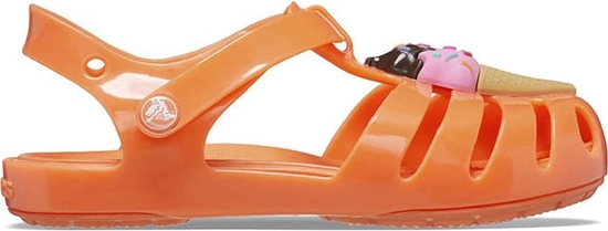 Pomarańczowe buty dziecięce letnie Crocs na rzepy