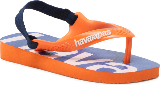 Pomarańczowe buty dziecięce letnie Havaianas na rzepy