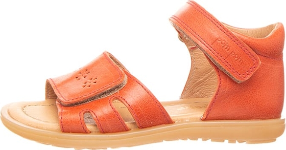 Pomarańczowe buty dziecięce letnie Pom Pom na rzepy dla dziewczynek