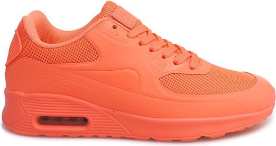 Pomarańczowe buty sportowe Butymodne z płaską podeszwą