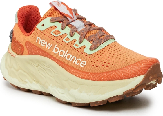 Pomarańczowe buty sportowe New Balance w sportowym stylu sznurowane z płaską podeszwą
