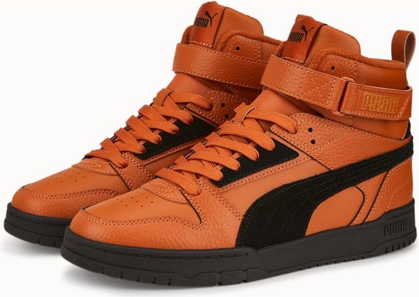 Pomarańczowe buty sportowe Puma w sportowym stylu sznurowane
