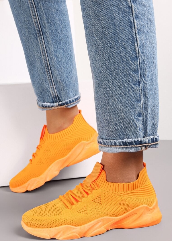 Pomarańczowe buty sportowe Renee w sportowym stylu z płaską podeszwą