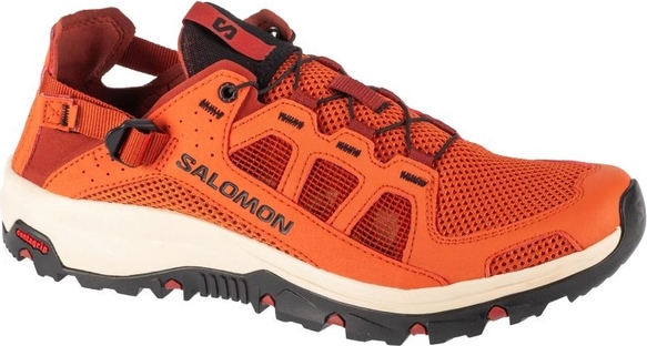 Pomarańczowe buty sportowe Salomon sznurowane