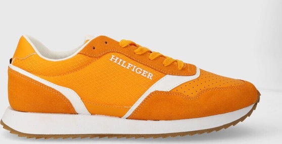 Pomarańczowe buty sportowe Tommy Hilfiger sznurowane