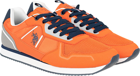 Pomarańczowe buty sportowe ubierzsie.com w sportowym stylu sznurowane