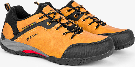 Pomarańczowe buty trekkingowe Badoxx ze skóry