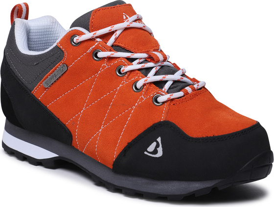 Pomarańczowe buty trekkingowe Bergson z płaską podeszwą
