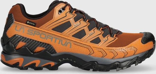 Pomarańczowe buty trekkingowe La Sportiva z goretexu sznurowane
