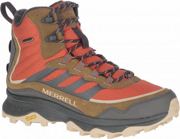 Pomarańczowe buty trekkingowe Merrell sznurowane