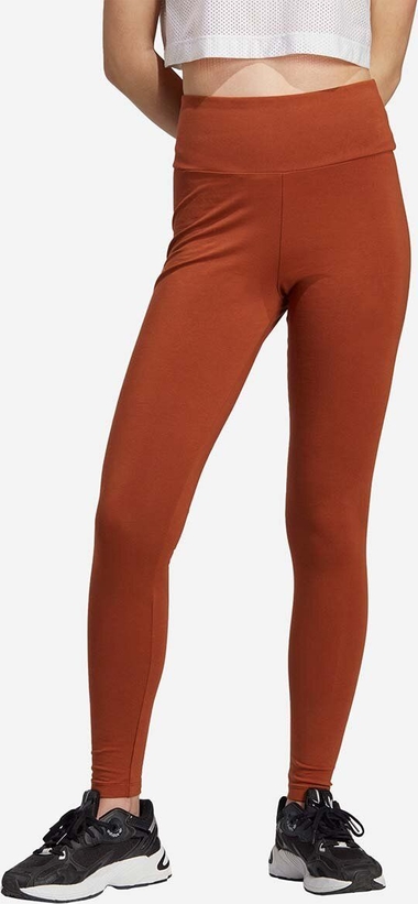 Pomarańczowe legginsy Adidas Originals z bawełny