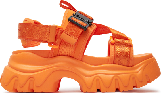 Pomarańczowe sandały Replay w stylu casual z klamrami na platformie