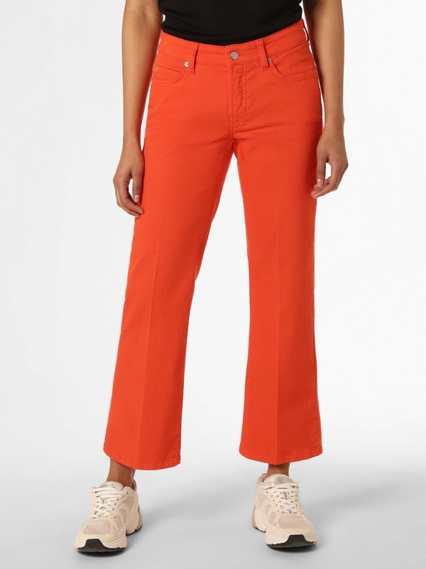 Pomarańczowe spodnie Cambio z bawełny w stylu retro
