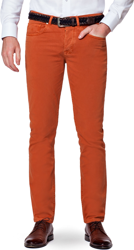 Pomarańczowe spodnie LANCERTO z bawełny