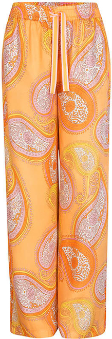 Pomarańczowe spodnie Lieblingsstück z nadrukiem