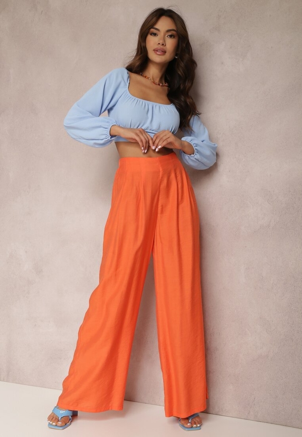 Pomarańczowe spodnie Renee z tkaniny