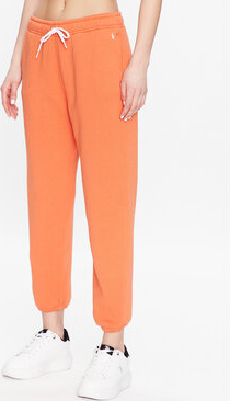 Pomarańczowe spodnie sportowe POLO RALPH LAUREN z dresówki w sportowym stylu