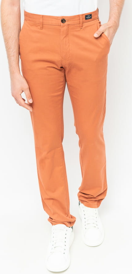 Pomarańczowe spodnie Tommy Hilfiger z bawełny w stylu casual