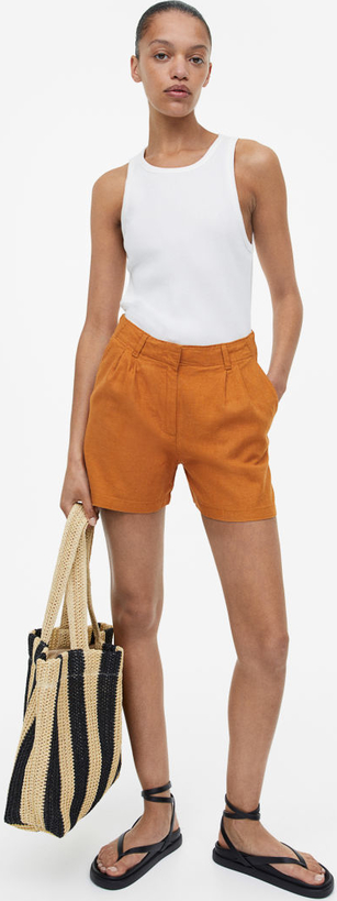 Pomarańczowe szorty H & M z tkaniny