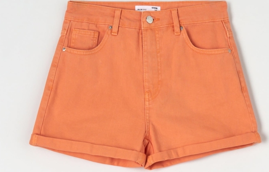 Pomarańczowe szorty Sinsay z jeansu