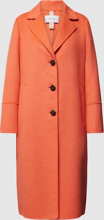 Pomarańczowy płaszcz comma, bez kaptura z bawełny w stylu casual