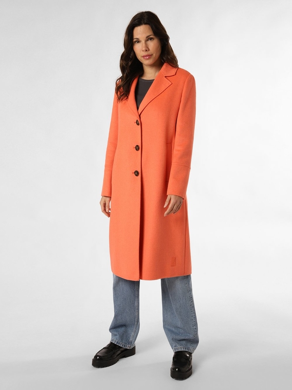 Pomarańczowy płaszcz comma, długi