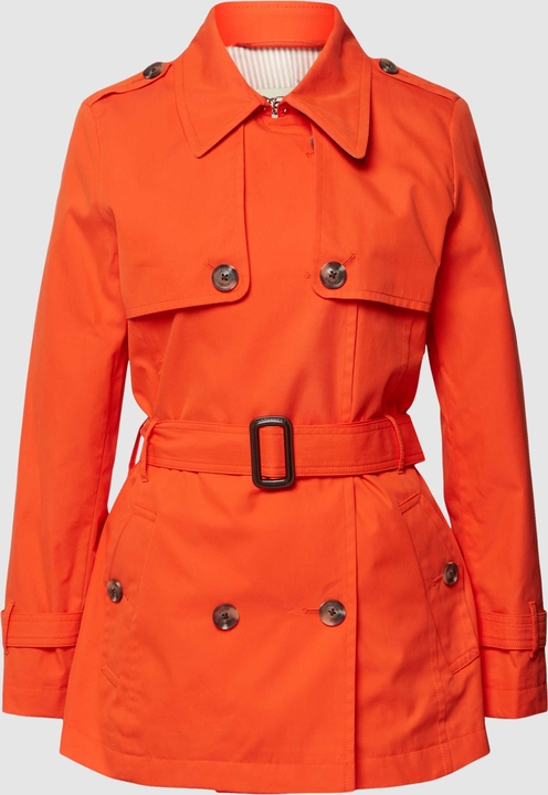 Pomarańczowy płaszcz Esprit w stylu casual z bawełny bez kaptura