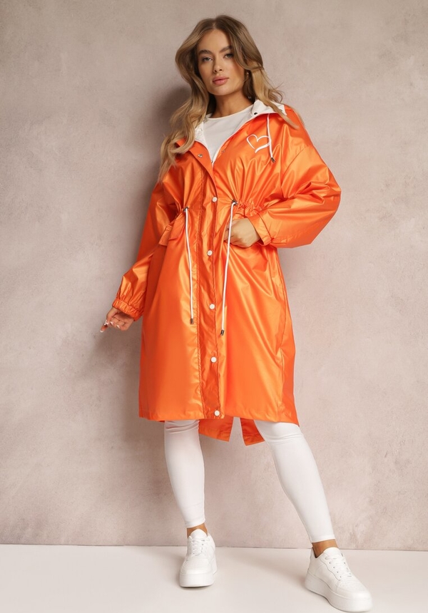 Pomarańczowy płaszcz Renee z kapturem
