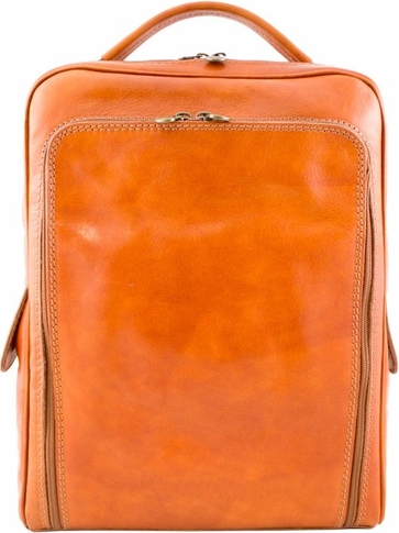 Pomarańczowy plecak Officina 66 ze skóry